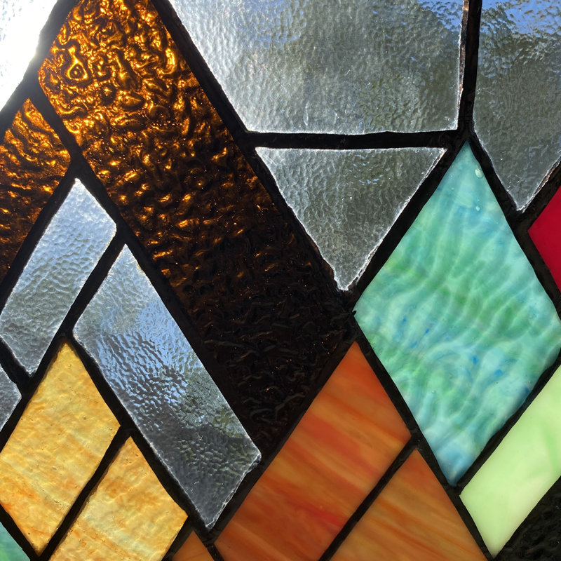 Zayne 10"H Beyond the Mountain Tops Multicoloured Window Panel