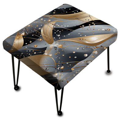 Gris et gris diamant Glam Sequins - Repose-pieds rectangulaire Glam