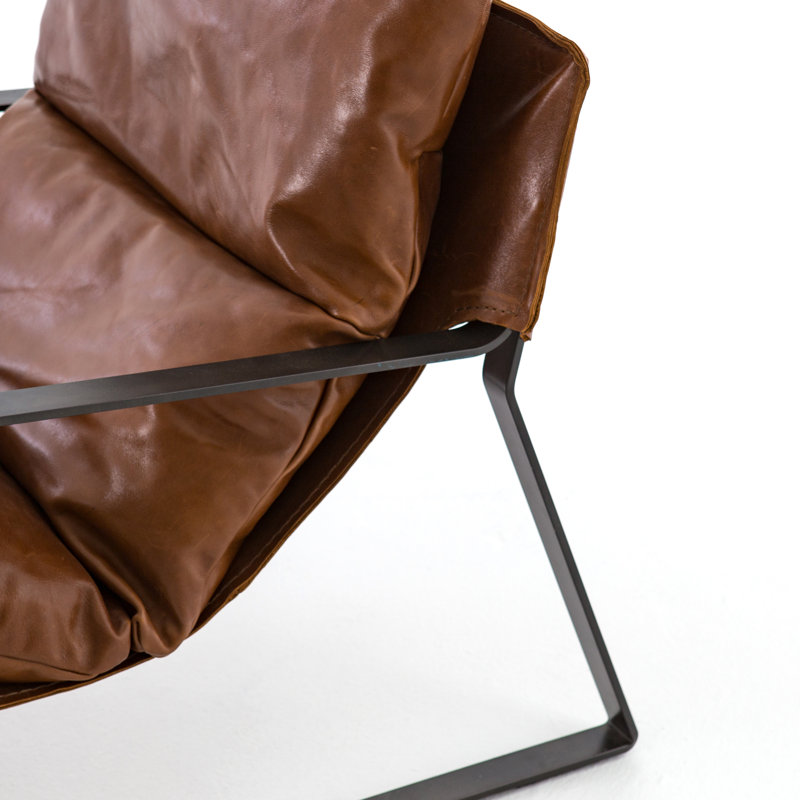 Emmett 29" Wide Top Grain Leather Armchair, Dakota Tobacco Genuine Leather