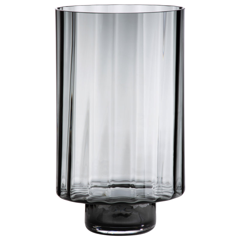 Glass Tabletop Hurricane, 30cm H x 18cm W x 18cm D, Black