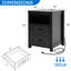 Table de chevet avec station de charge, table d'appoint avec armoire de rangement à 2 tiroirs pour chambre à coucher, salon-2021153971-2040888028