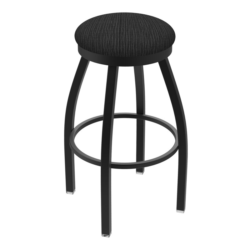 Tabouret pivotant80280 Misha, Noir froissé, Tabouret de comptoir (assise de 25 po de hauteur), Tissu - charbon graphique