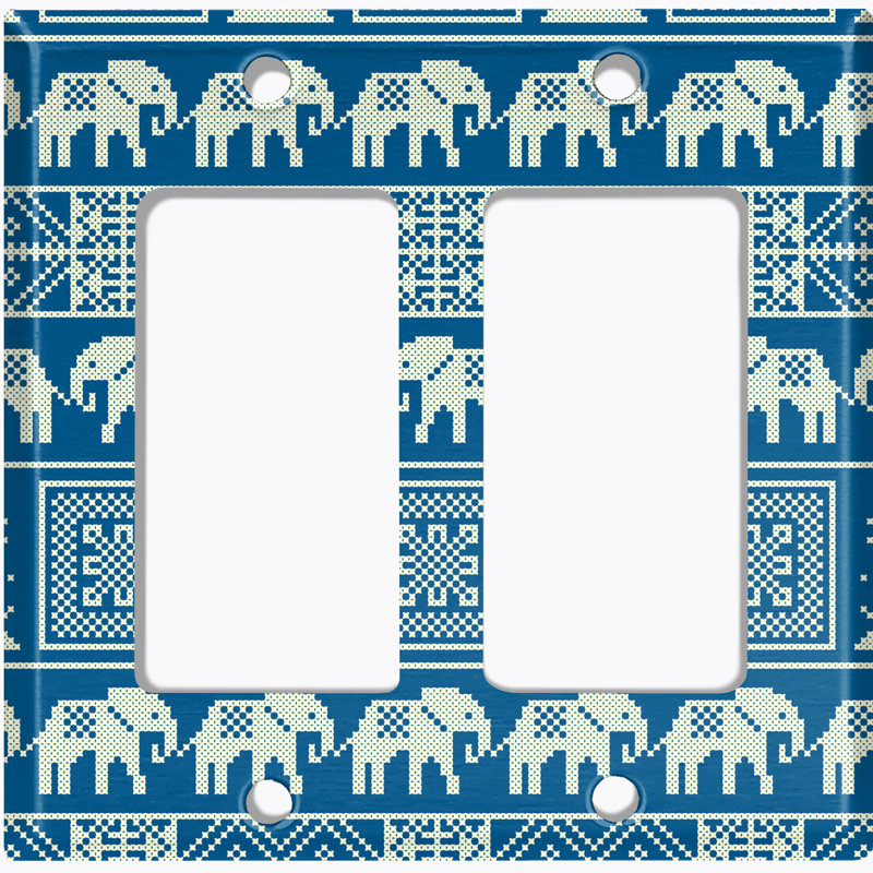 Plaque murale berçante rétro à motif d'éléphants 2 bandes