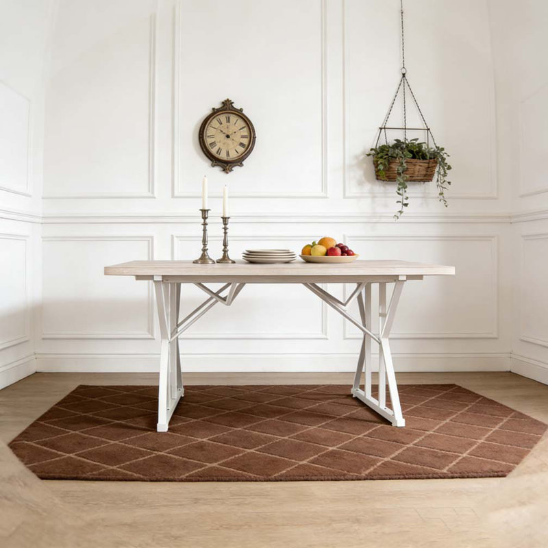 Table de salle à manger extensible de style moderne, Gris