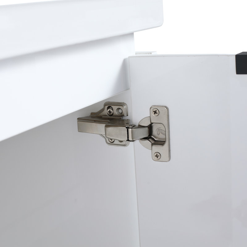Meuble-lavabo à portes de 36 pouces avec lavabo et petites tablettes de rangement