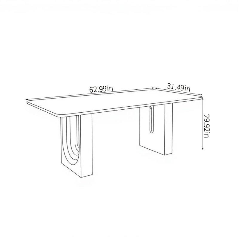 Table de salle à manger Simple Modern, 29.9"H  x 63"L  x 31.5"W