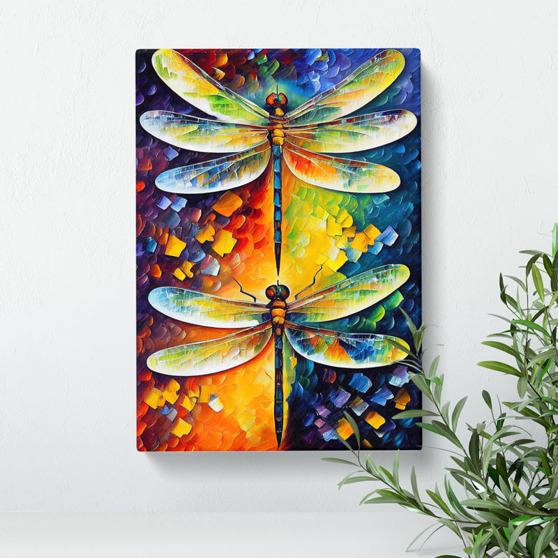 XC1022-4792X Two Dragonflies - Wrapped Canvas Print, 60cm H x 40cm W x 3cm D