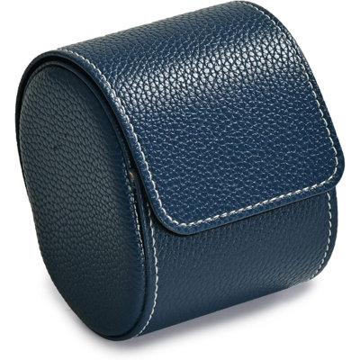 Étui de voyage de luxe en cuir pour montre individuelle, boîte à montre pour hommes et femmes, organisateur de rangement portable pour bijoux et montres (bleu)