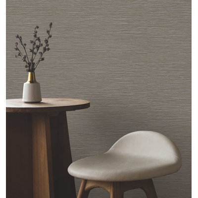 Oasis Charcoal Faux Grasscloth Wallpaper