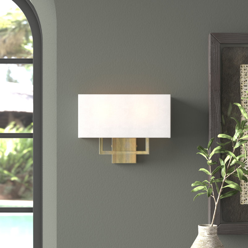 Willow Corner Wall Light, 12" H x 16" W x 3.88" D, Antique Brass
