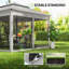 Pavillon de jardin escamotable à 2 niveaux avec filet et filet-123554187