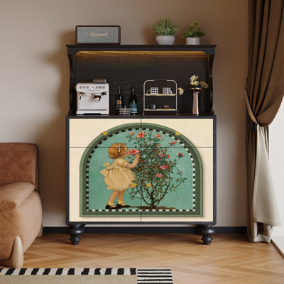 French retro-style solid wood sideboard