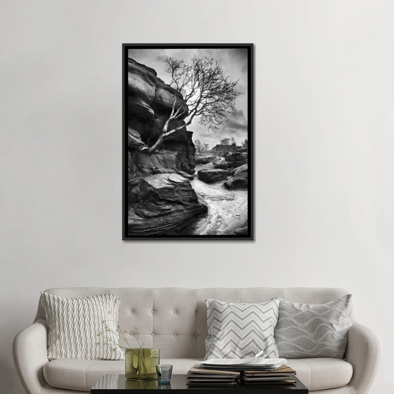 « outcrop », reproduction de photo sur toile, Toile avec cadre noir, H 48 po x l 32 po x P 1,5 po, Pas de tapis