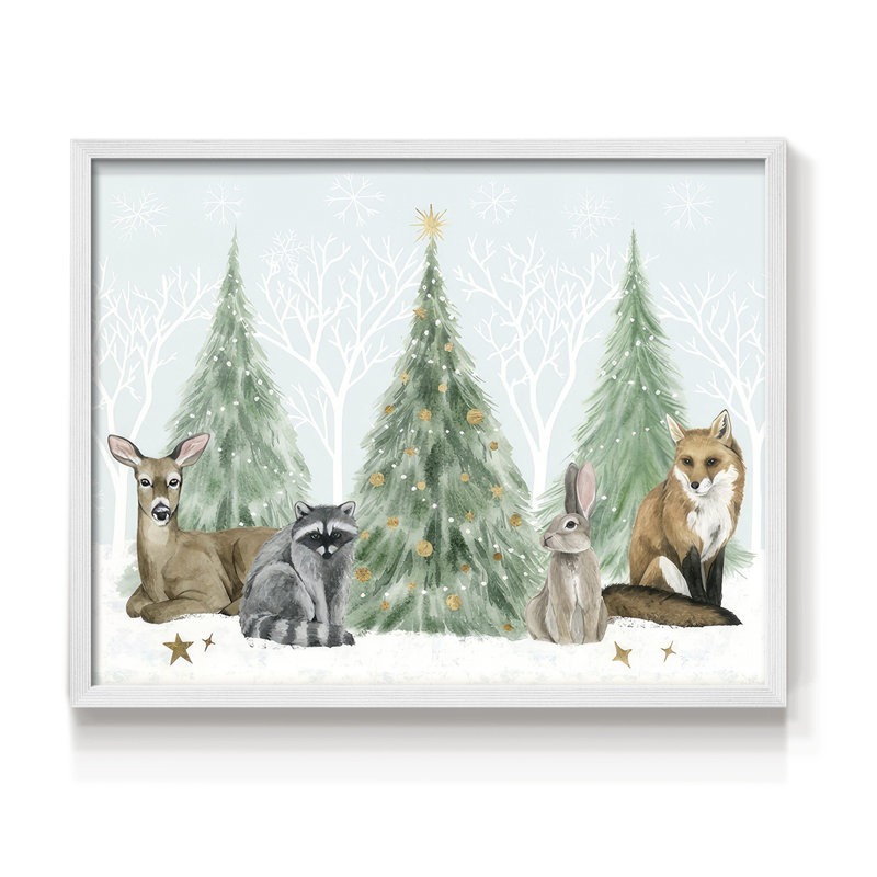 «Christmas in the Forest Collection A», reproduction encadrée - Restickable, H 8 po x l 10 po, Blanc