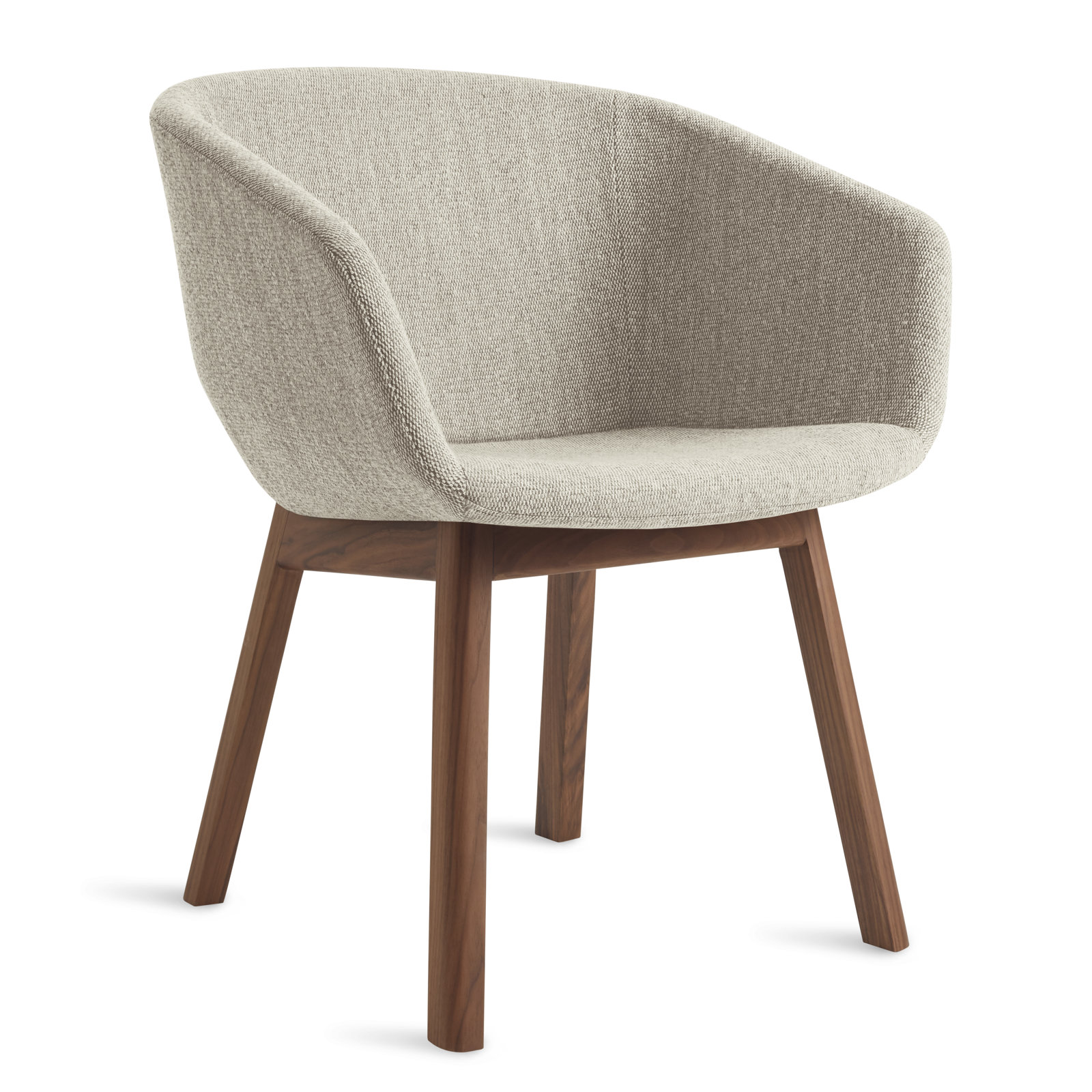Host Velvet Oak Dining Armchair, Tait Stone Textured Basketweave, Walnut