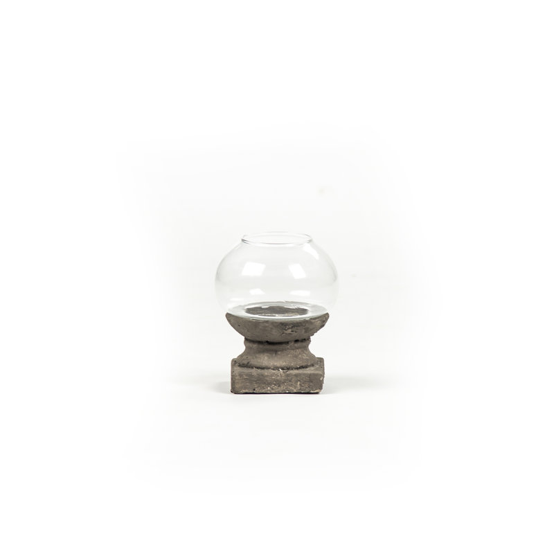 5.7'' H Concrete / Cement Tabletop Hurricane