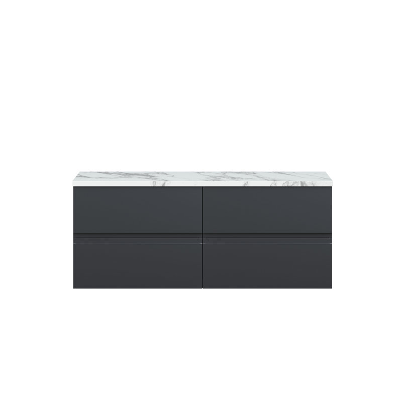 Urban 120.5cm Double Bathroom Vanity Base Only, Soft Black