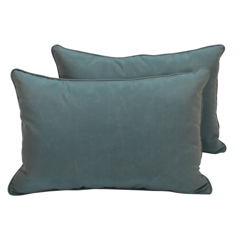 Element Synthetic Lumbar Rectangle Indoor/Outdoor Pillow Cover & Insert, Dusty Turquoise, 16" x 24"