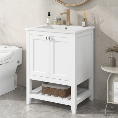 61mm Single Bathroom Vanity with Ceramic Basin