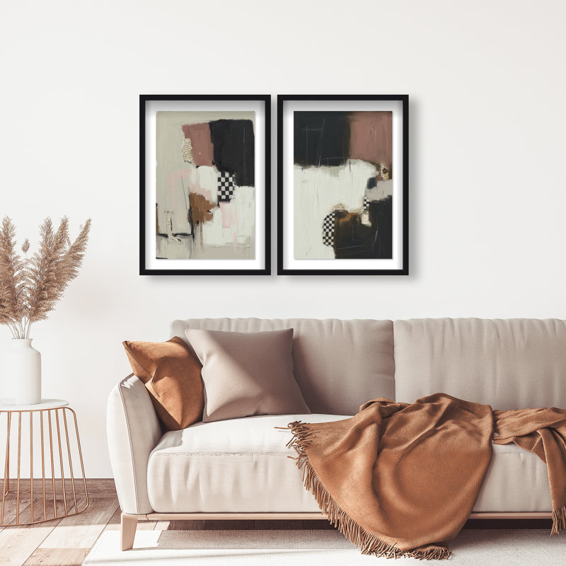 Longing Set Shadowbox Abstract Print by Oliver Gal, Black Frame, 10 x 15, 21.5"H x 31.5"W, Black Shadowbox