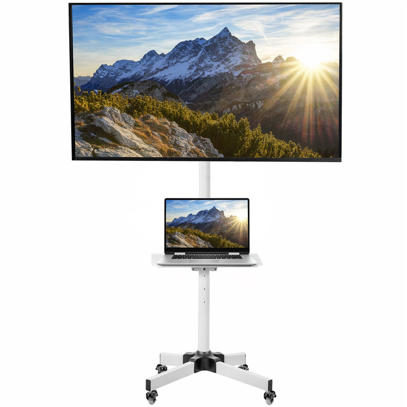 Chariot télé VIVO pour écrans de 13 po à 60 po (série TV04M), Blanc