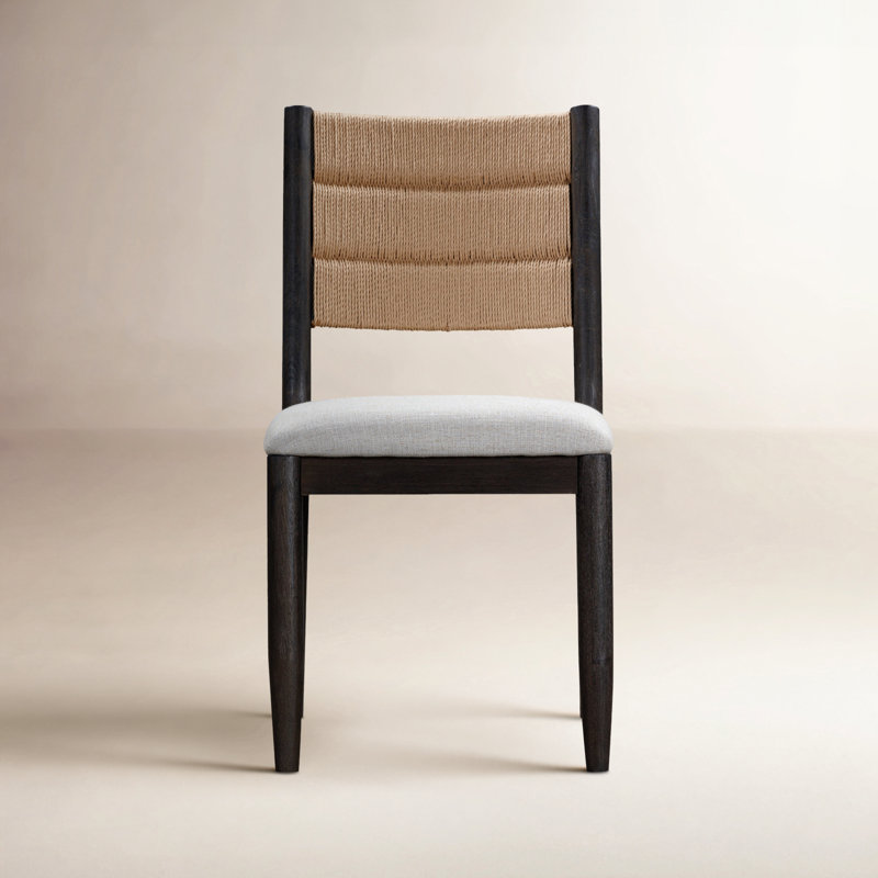Shay Woven Side Chair, Black