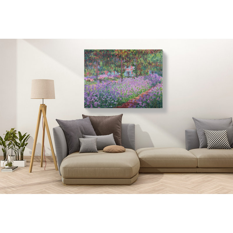 The Artist's Garden At Giverny by Claude Monet - Wrapped Canvas Painting, 60cm H x 80cm W x 4cm D