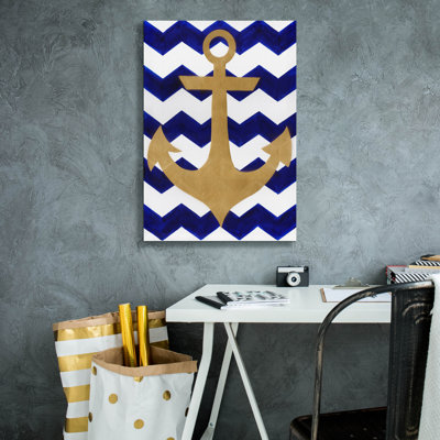 'Chevron Anchor' by Artpoptart Canvas Wall Art, 18" x 26"