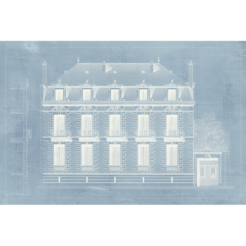Architecture française II, H 8 po x l 12 po
