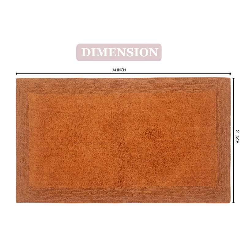 Tapis de bain réversible de couleur unie BRUSS, Terre cuite, L 21 po x L 34 po