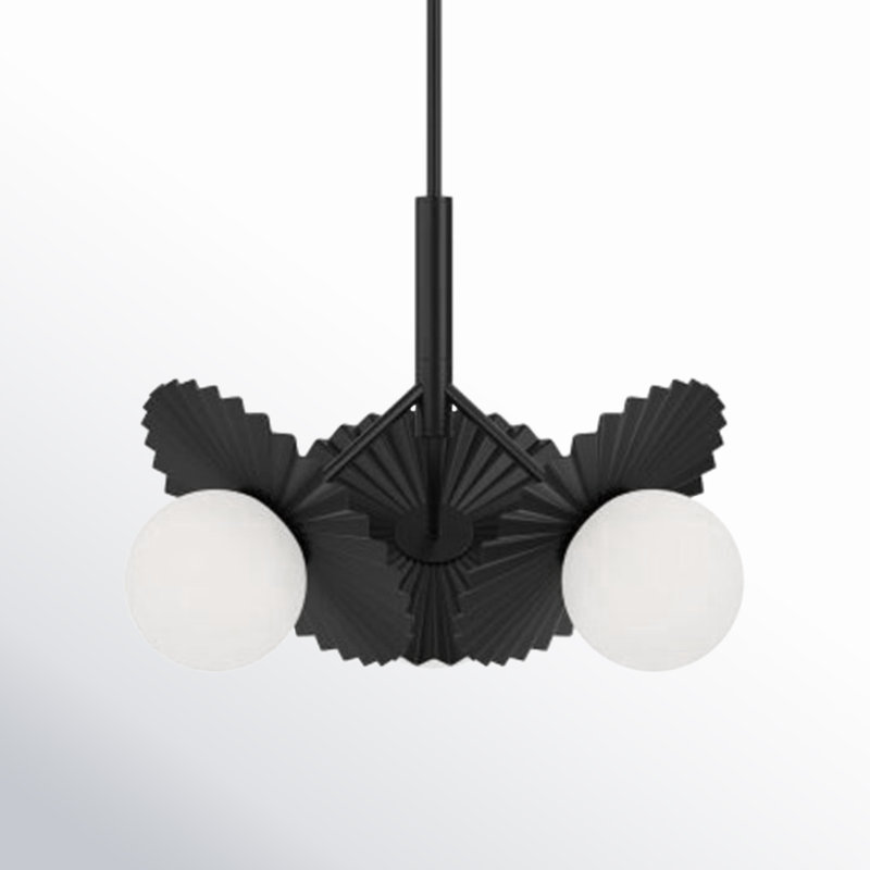 Lustre à 3 lumières Laki, Noir mat, H 15,75 po x l 22 po x P 22 po