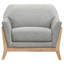 Chaise d'appoint compacte rétro avec accoudoirs sculpturaux