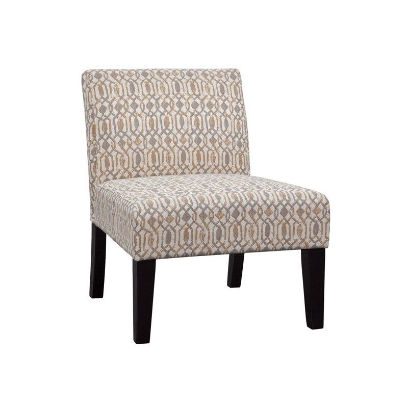 Javi Avington 26" Wide Armless Slipper Chair, Chester Buff Taupe and Tan