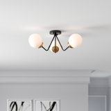 Plafonnier semi-encastré 3 lumières 20,5 po Newton St Loe