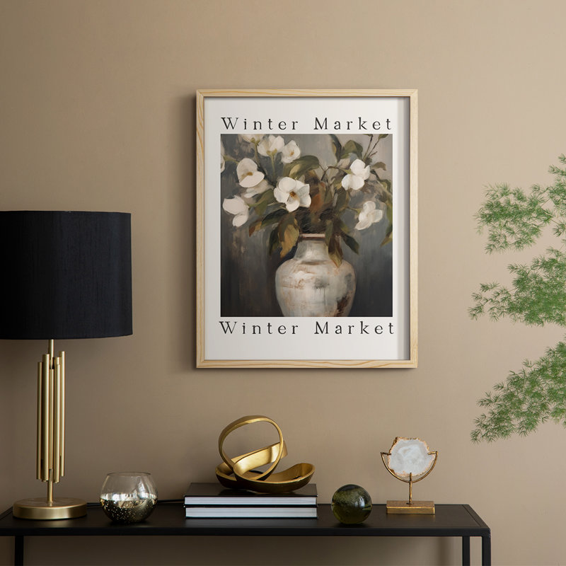 Impression florale vintage encadrée XXIX - bois massif, H 30 po x l 24 po, Naturel