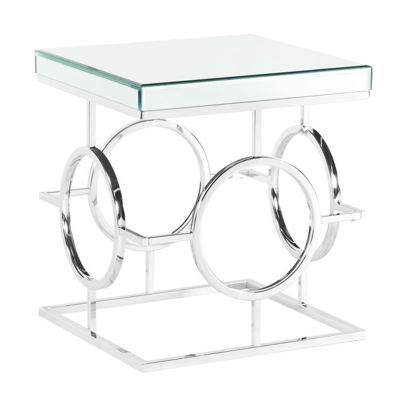 Mercer41 Zaiya Square Mirrored End Table