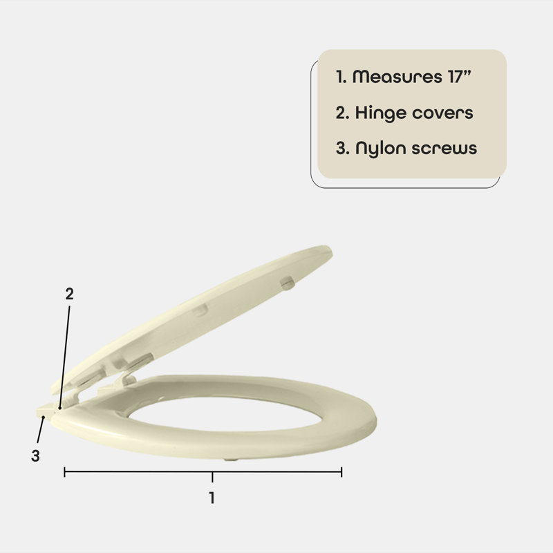 Fantasia Round Wood Standard Toilet Seat, Bone