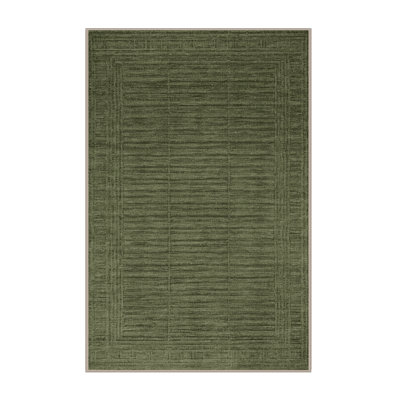Machine Washable Solid Brown Area Rug