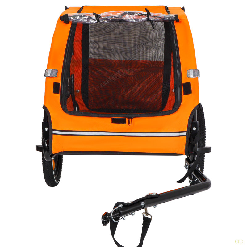 Chariot pour chien avec bicyclette, adapté aux petits et moyens animaux, cadre de chariot pliant facile, roue à dégagement rapide, plancher antidérapant, laisse intérieure