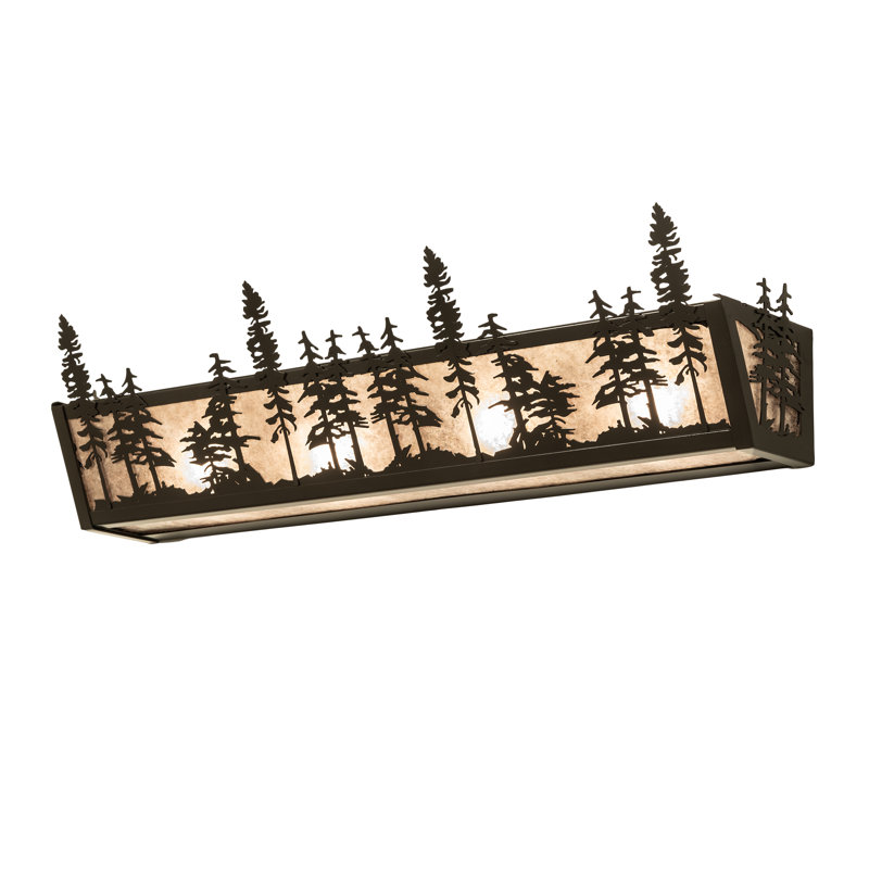 Tall Pines - Light Vanity Light, 7" H x 30" W x 6" D, Silver, Dark Roast