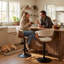 Tabourets de bar à hauteur réglable avec siège pivotant en tissu et dossier pour îlot de cuisine, bar et pub-1098707430-1098728971