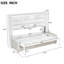 Lit armoire beige avec rangement pliable et rangement, avec éclairage à DEL intégré pour une chambre à coucher chaleureuse