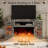 70''W Farmhouse Fireplace TV Stand for TVs up to 80", Electric Fireplace Included-529207387