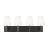 Thomas O'Brien Beckham Classic Bathroom Bedroom Wall Fixture In Aged Iron Finish With Milk Shade