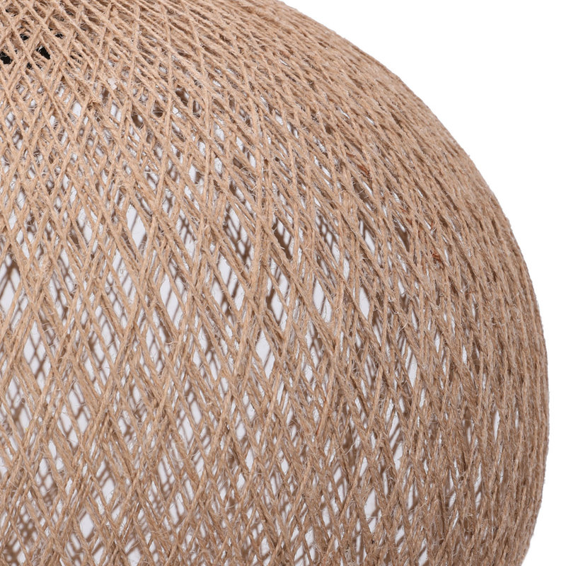 Lustre en jute fait à la main, couleur crème, 14,2 po x 15 po | Câble réglable, douille E27 (40 W maximum) | Design scandinave de couleur unie | Parfait pour le salon et la salle à manger, solution d'éclairage élégante et écologique