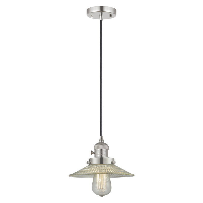 Franklin Restoration - Halophane - Mini-luminaire suspendu à cordon de 9 po - Interrupteur marche / arrêt - Ampoule DEL 
