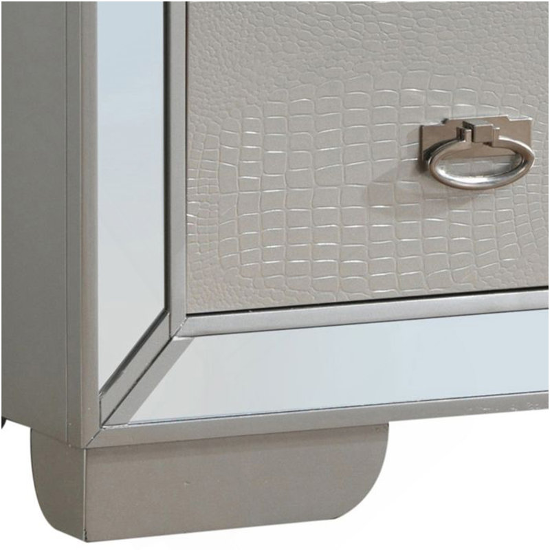 Commode de rangement élégante à champagne argenté