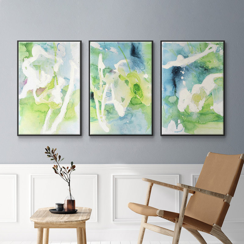 Rising Above I - Ensemble de 3 reproductions encadrées sur toile, Noir, H 36 po x l 72 po