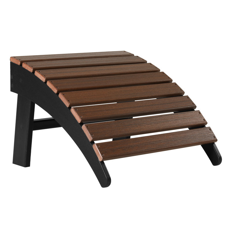 Repose-pieds Adirondack, noir, Noir/noyer