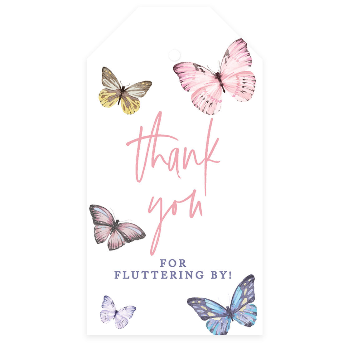 Koyal Wholesale Kids Party Favor Thank You Stickers, 80-Pk 2-Inch Round Butterfly Birthday Stickers for Party Favors, White